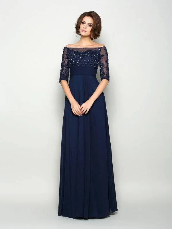 Casual Clothes For Women A-Line/Princess Off-the-Shoulder Beading 1/2 Sleeves Long Chiffon Mother of the Bride Dresses Casual Clothes For Women A-Line/Princess Off-the-Shoulder Beading 1/2 Sleeves Long Chiffon Mother of the Bride Dresses