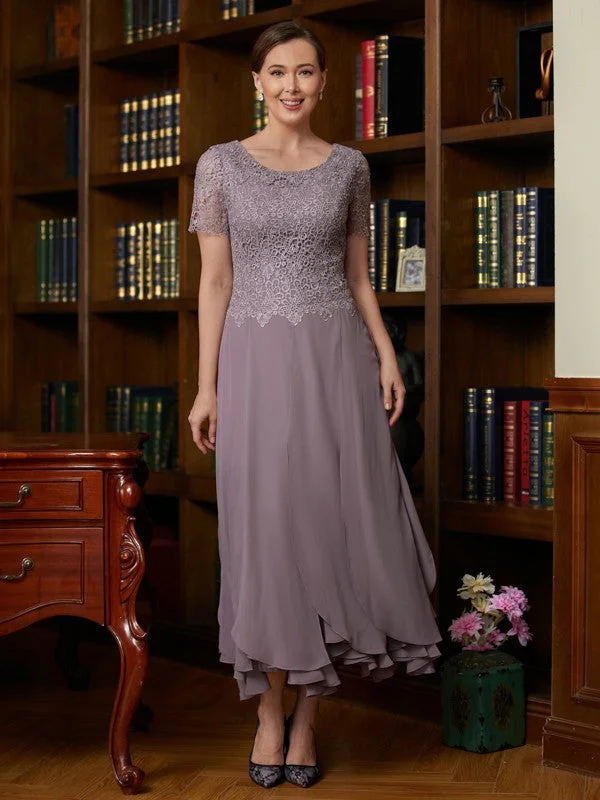 Limited Time Deal Mother of the Bride Dresses A-Line Princess Chiffon Lace Short Sleeves Ankle-Length Limited Time Deal Mother of the Bride Dresses A-Line Princess Chiffon Lace Short Sleeves Ankle-Length