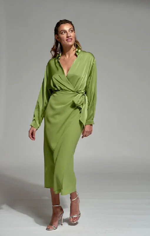 Athleisure Wear Moskada Green Wrap Merida Dress