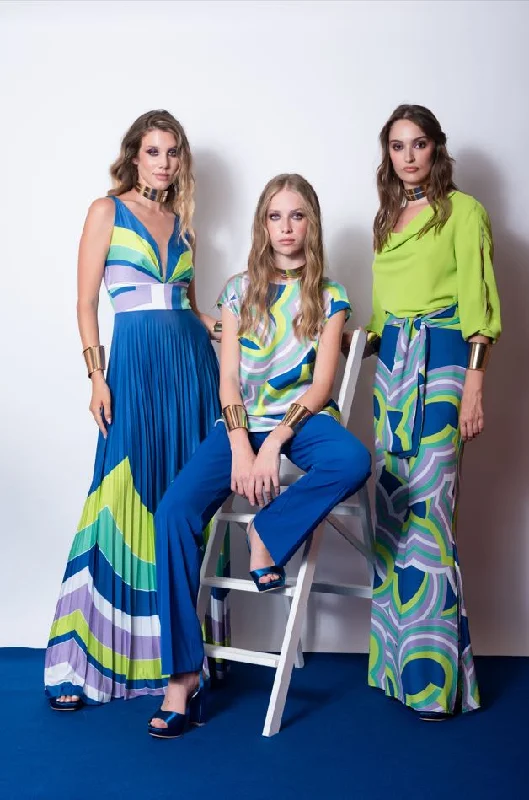 Chic And Edgy EDAS Multi Coloured Plisse Sacher Dress