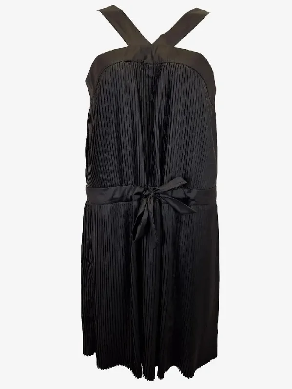 Chic Women's Outfit Ideas T L Wood Edgy Pleated Little Black Dress Size 14