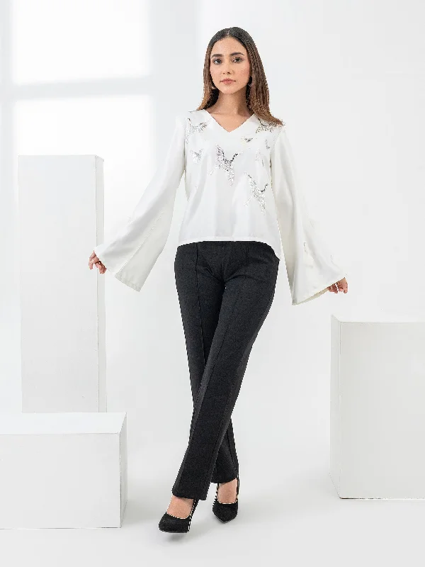 Limited Time Offers Embellished Silk Top