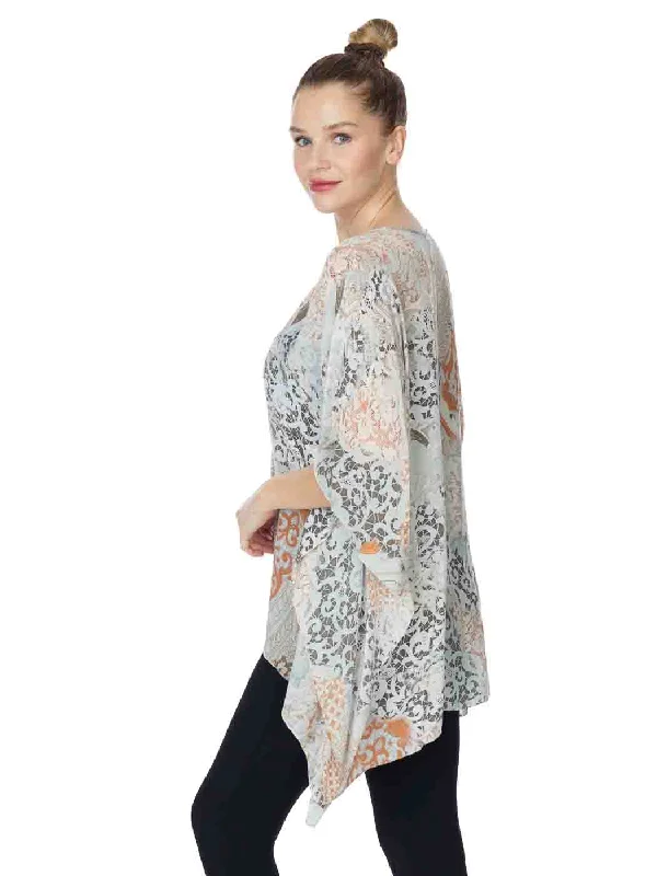 Timeless Style Promotions Tianello "Basso" Print Washable Silk "Ceravé Kaftan"