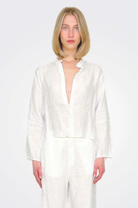 Get The Latest Trends Crop Boxy Shirt - White