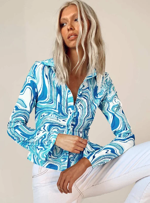 Catch Every Fashion Trend Anni Shirt Blue Swirl