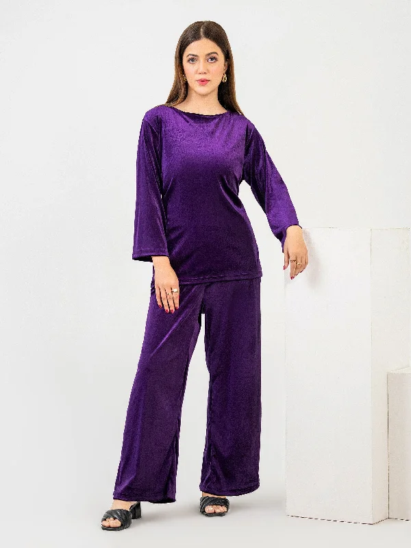 Vintage-Inspired Style Offers Velvet Co-Ord Set-Dyed