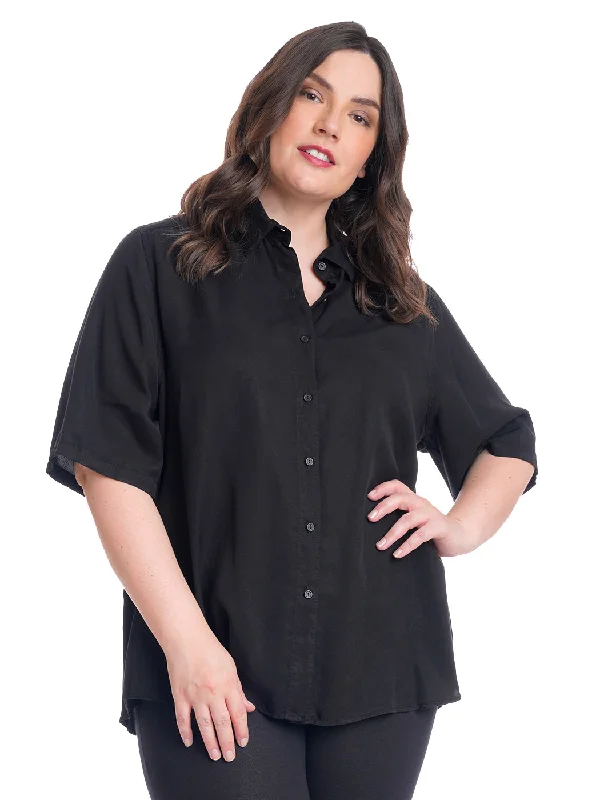 Fashionista Favorites Tianello  TENCEL™ Plus Sized  S.S. Christiana Shirt - 1X, 3X