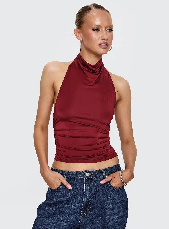 Massive Savings Giggle Top Burgundy