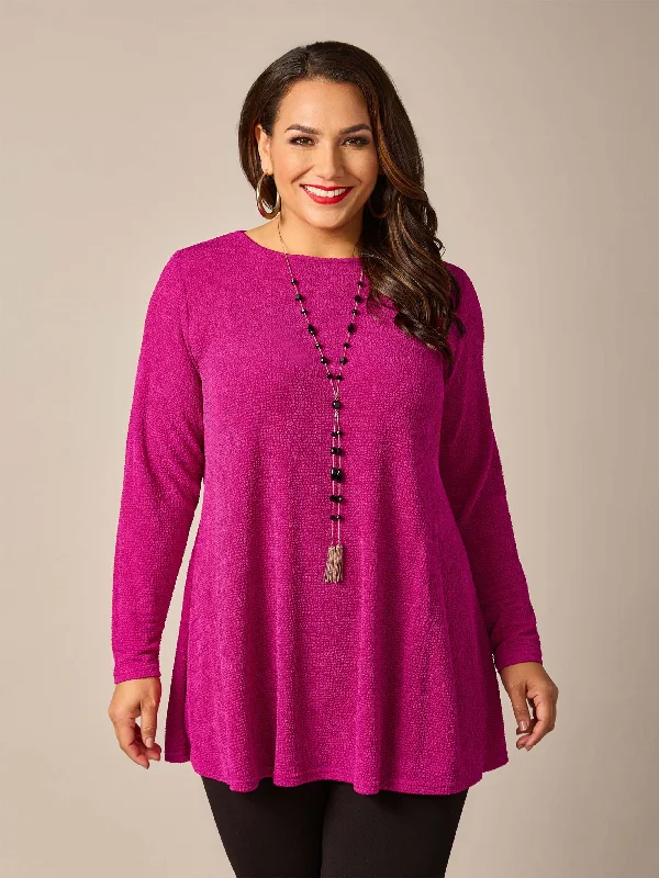 Fresh Styles, Fresh Deals Popcorn Swing Top - Fuchsia