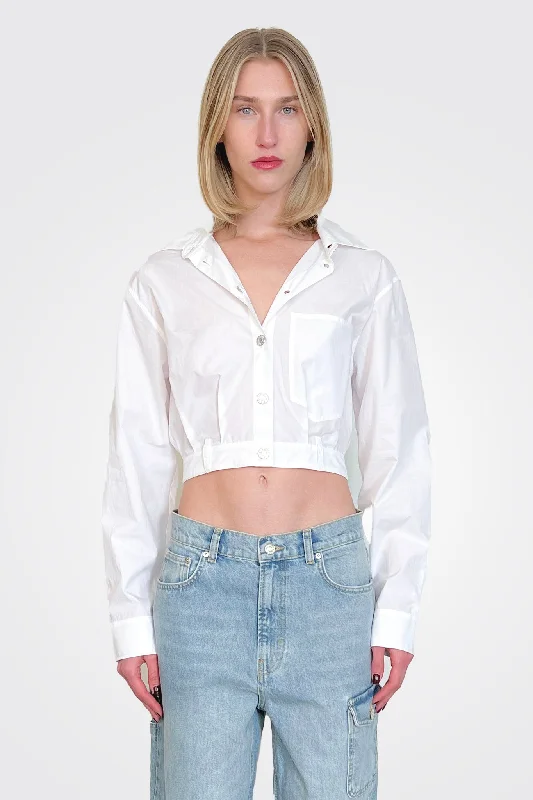 Unleash Your Fashion Cropped Shirt - White