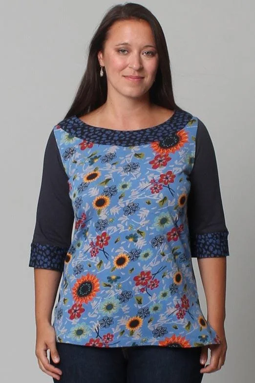 Exclusive Discounts Floral Print Boatneck Top