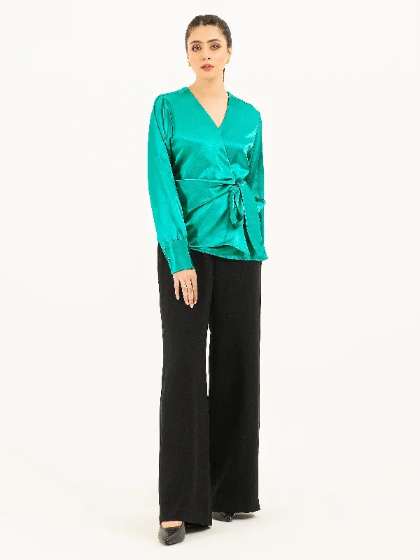 Huge Price Cut Silk Wrap Top