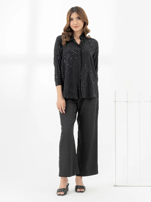 Discover Promotions Embroidered Raw Silk Top