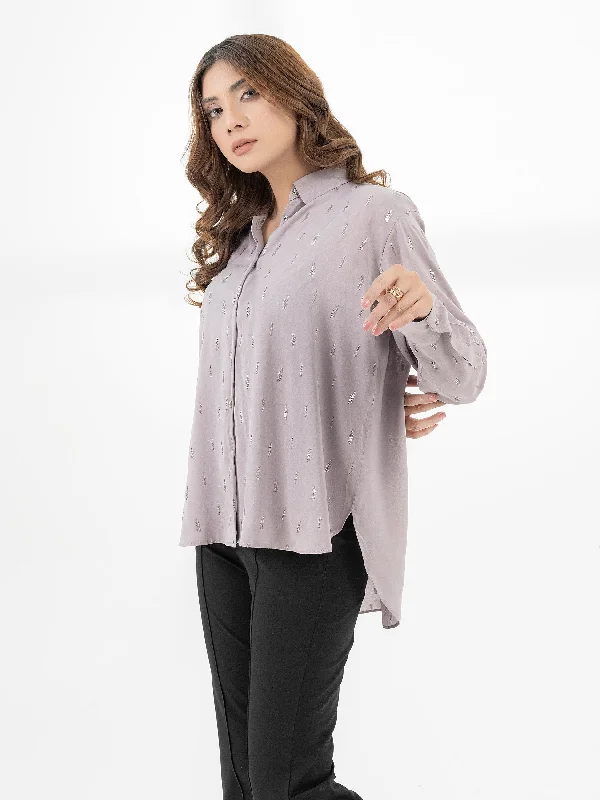 Trendy Street Style Embroidered Jacquard Top