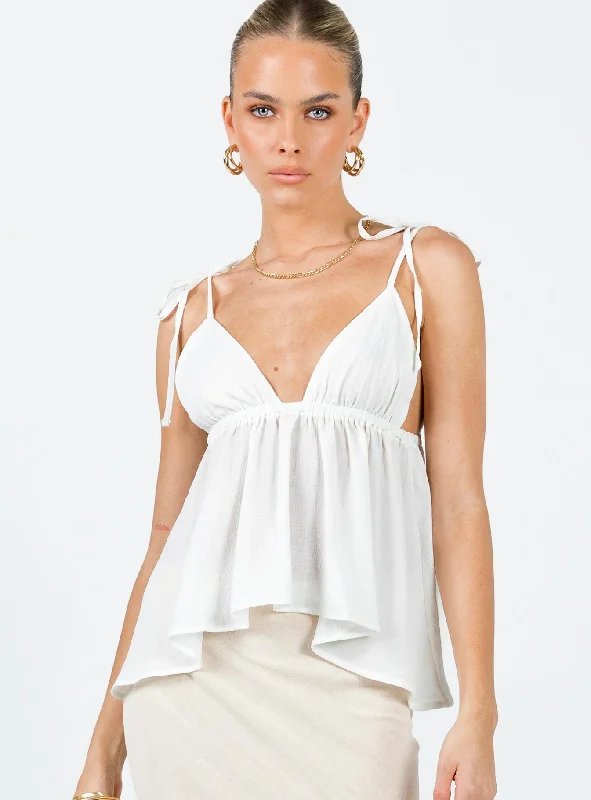 Limited Stock, Big Sale Hearts Flutter Top Ivory