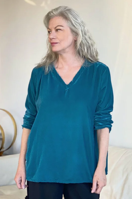 Massive Selection Sale V Neck Velvet Top