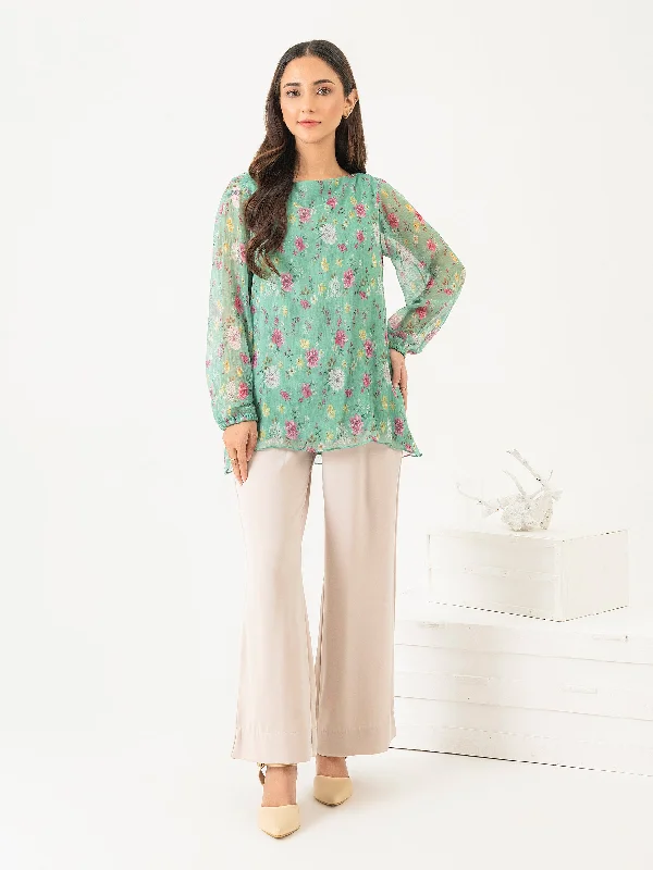 Vintage Style Deals Chiffon Top-Printed