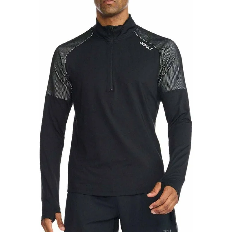 Women's Comfortable Garments 2XU Light Speed Half Zip Long Sleeve Mens Running Top - Black