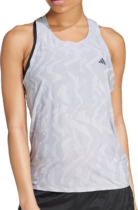 Women's Clothing Apparel Sets adidas Ultimate AIRCHILL Engineered Womens Running Vest Tank Top - Grey