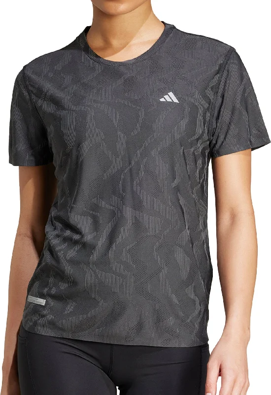 Women's Everyday Apparel adidas Ultimate HEAT.RDY Engineered Short Sleeve Womens Running Top - Black