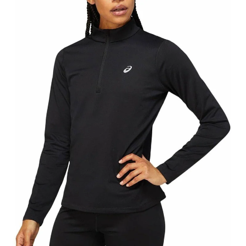 Women's Evening Garments Asics Core Winter Half Zip Long Sleeve Womens Running Top - Black