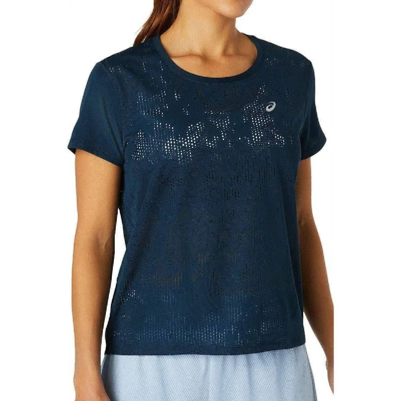 Women's Clothing And Garments Sets Asics Ventilate Short Sleeve Womens Running Top - Navy