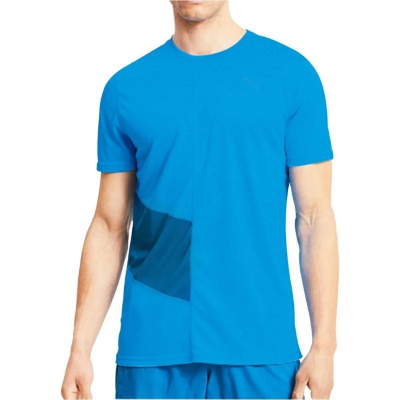 Women's Activewear Attire Puma Ignite Short Sleeve Mens Running Top - Blue