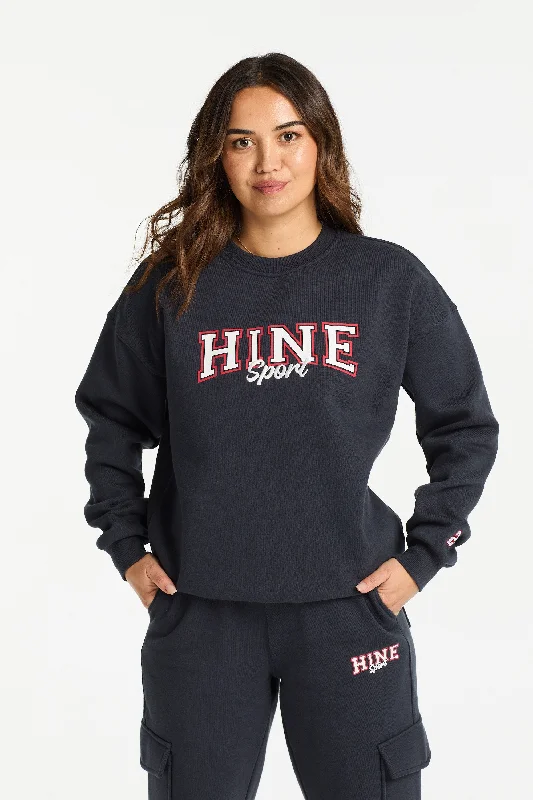 Women's High-Fashion Garments VARSITY 2.0 CREW NECK SLATE BLUE