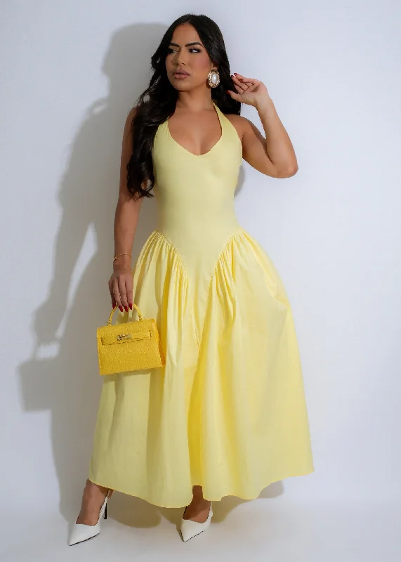 Women's Clothes For The Office Desert Breeze Midi Dress Yellow