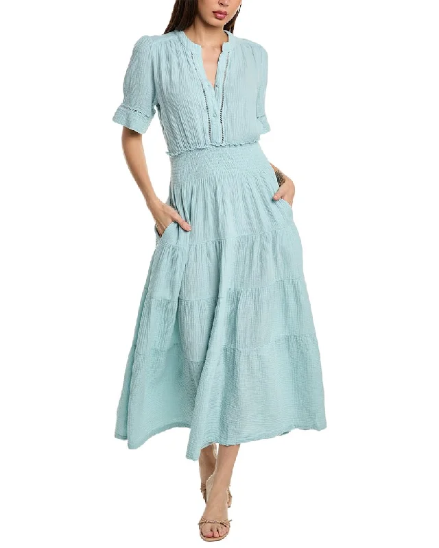 Women's Fashion Clothes Design History Tiered Gauze Maxi Dress