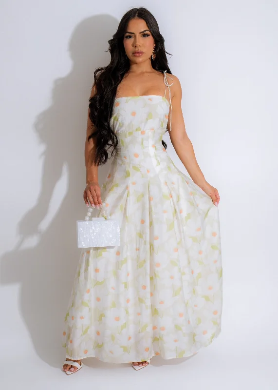 Women's Outerwear Apparel Floral Elegance Maxi Dress Green