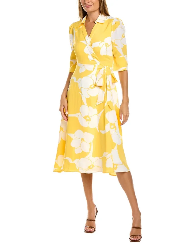 Women's Vintage Clothes Gracia V-Neck Flower Wrap Dress