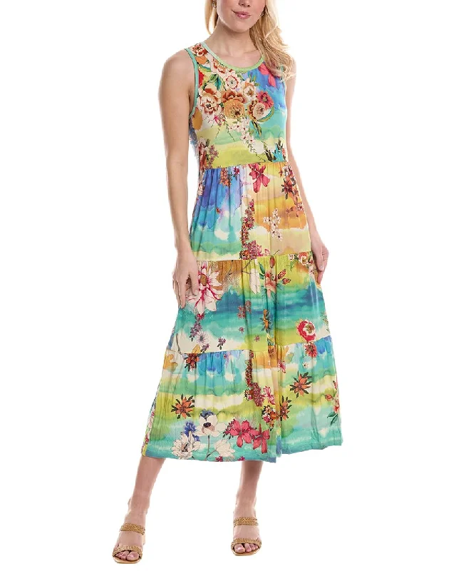 Women's Evening Clothes Johnny Was Tie Dye Sleeveless Tiered Dress