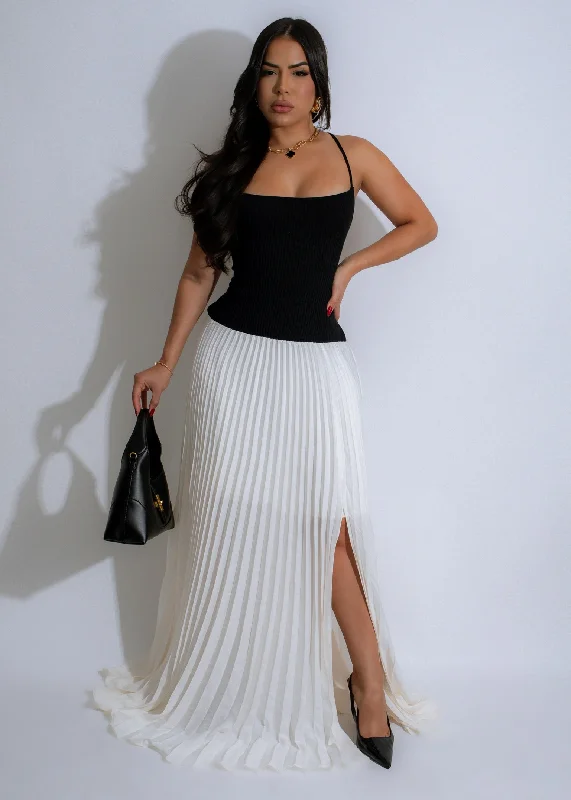 Casual Chic Women's Clothes Savannah Nights Ribbed Maxi Dress White