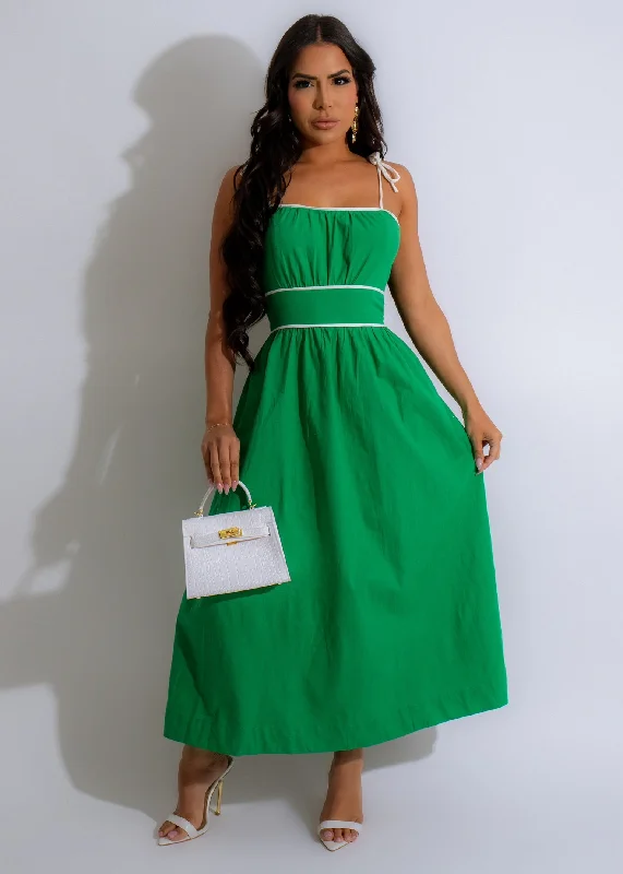 Women's Contemporary Apparel Summer Cutie Midi Dress Green