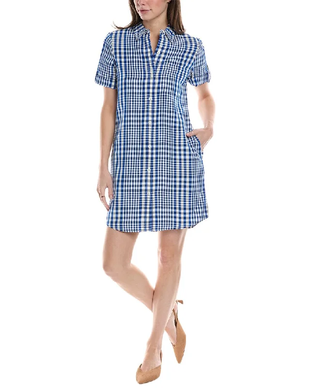 Women's Transitional Attire Theory Mayvine Dillon Plaid Linen-Blend Shirtdress