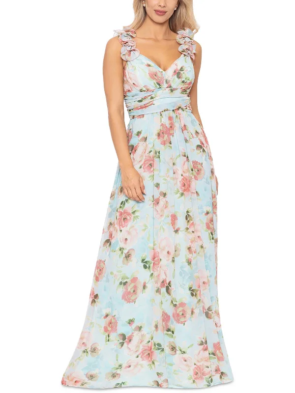 Women's Professional Clothes Womens Chiffon Floral Evening Dress