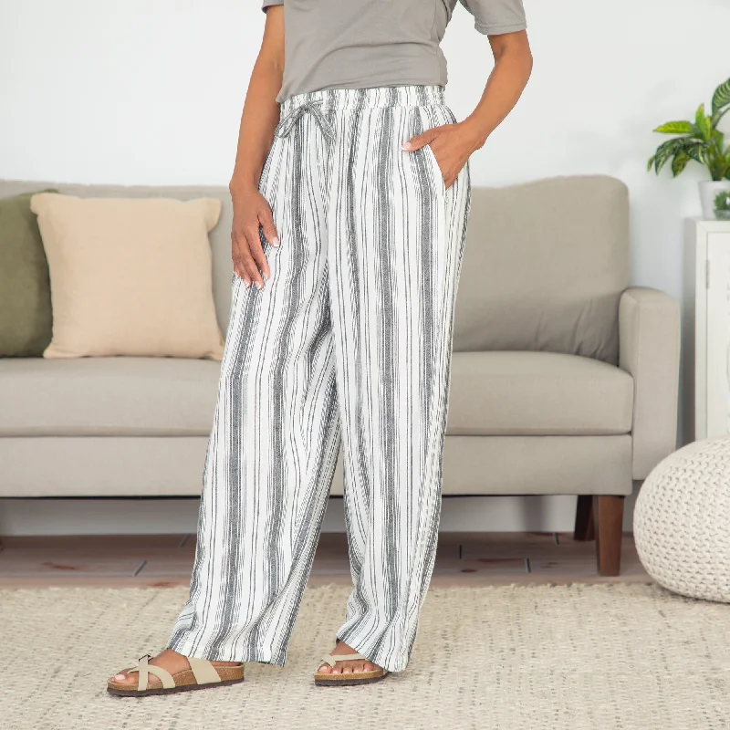 Women's Evening Outfit Women's Striped High-Rise Wide-Leg Pants
