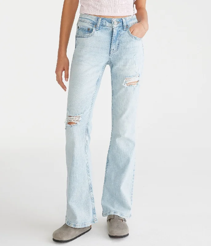 Women's Clothing Apparel Sets Aeropostale Flare Low-Rise Jean