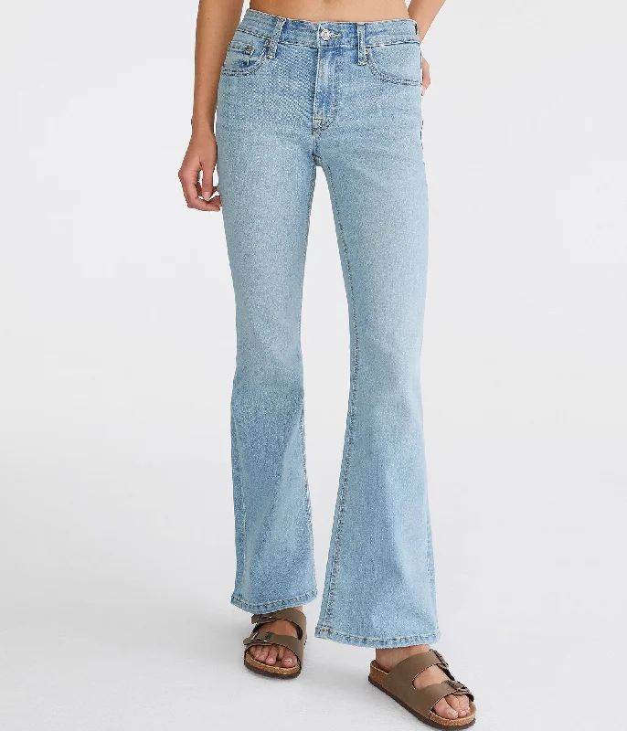 Stylish Outerwear Clothes For Women Aeropostale Flare Mid-Rise Jean