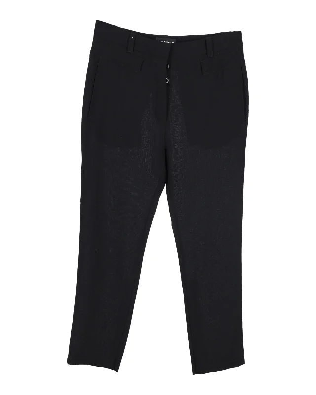 Women's Classic Outfit Ann Demeulemeester Straight Leg Pants in Black Wool