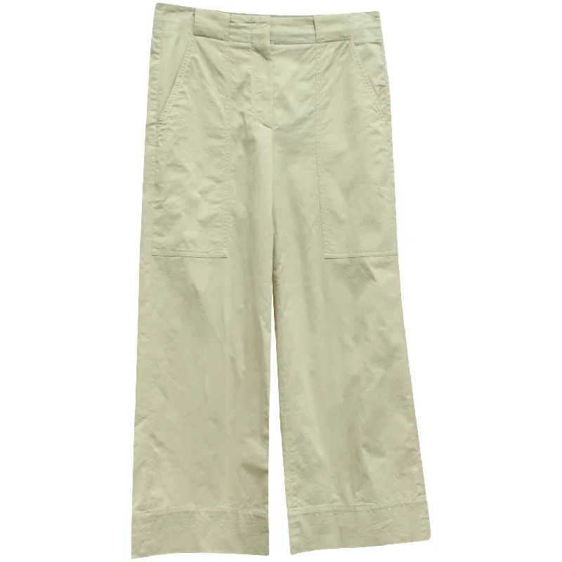Women's Elegant Evening Outfit Brunello Cucinelli Wide Leg Pants in Beige Cotton