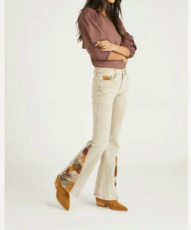 Women's Resort Attire Farrah Flare Jeans In Tan Surreal