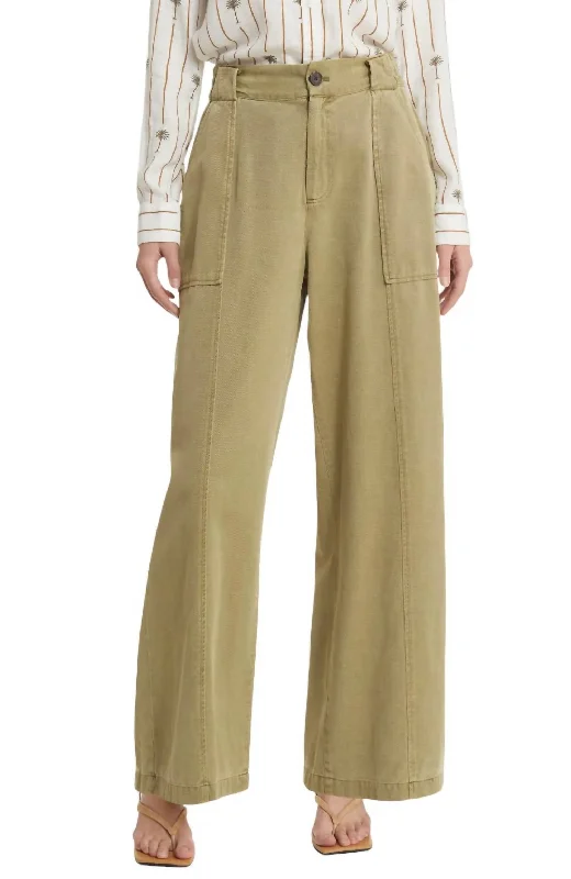 Affordable Women's Outfit Greer Cotton Blend Straight Leg Pants In Canteen