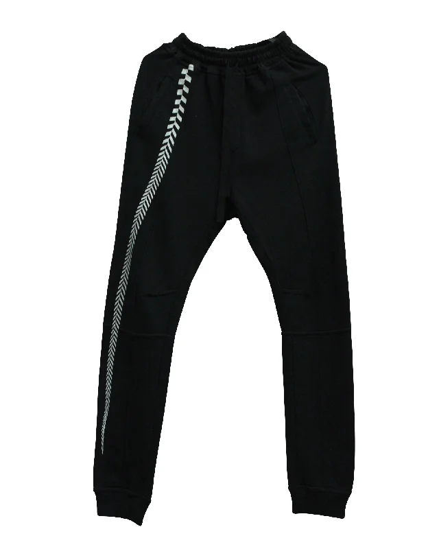 Women's Floral Print Outfit Haider Ackermann Embroidered Lounge Pants in Black Cotton