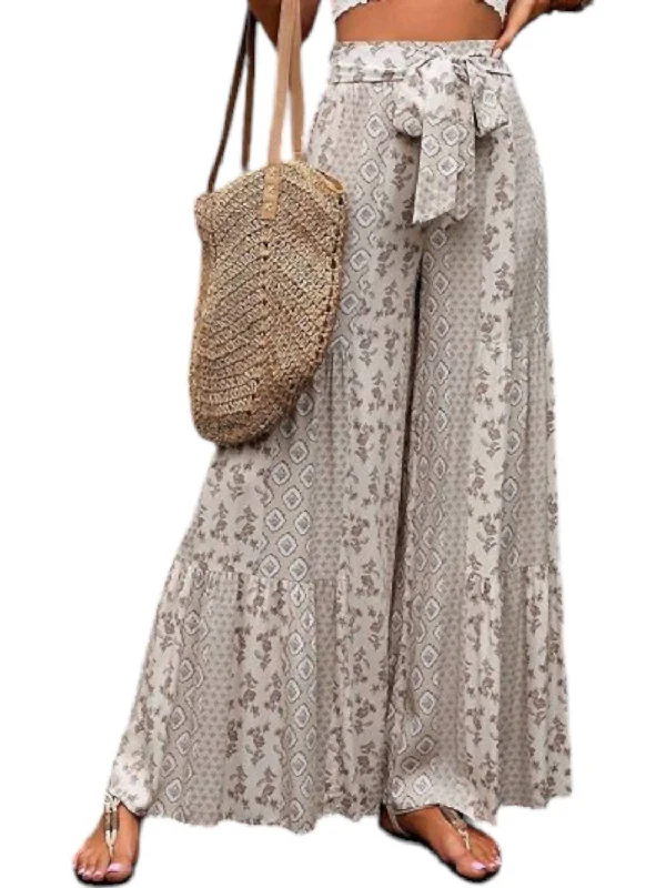 Comfortable Women's Attire High Waisted Wide Leg Pants In Ivory