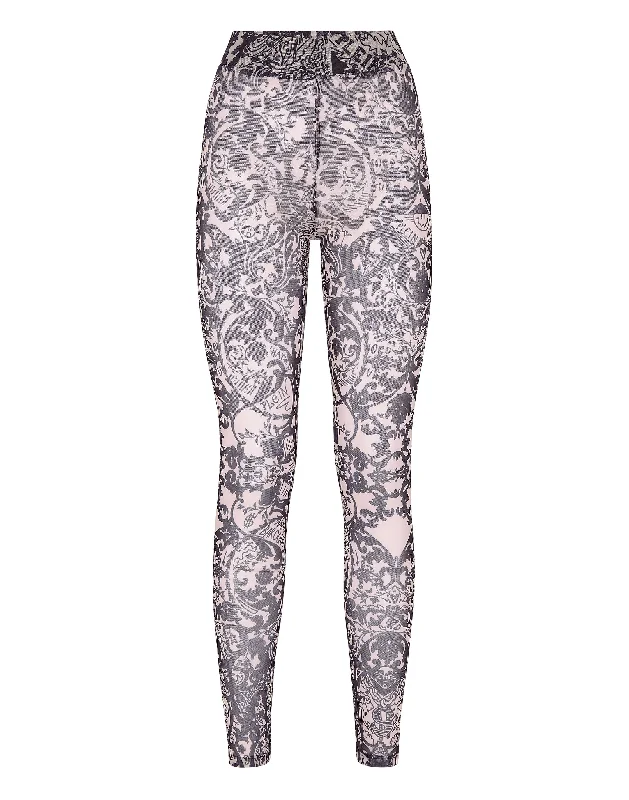 Women's Vintage Attire Leggings Stretch Printed Tulle New Baroque