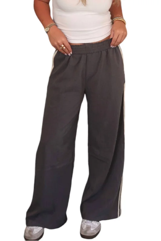 Women's Evening Garments Off Track Bottom Pants In Gray