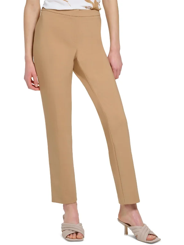 Elegant Women's Attire Petites Womens Slim Mid Rise Dress Pants