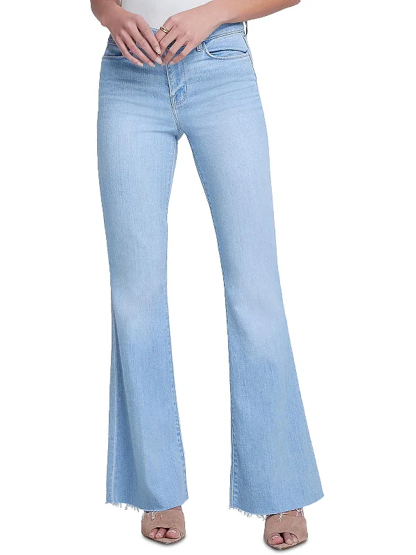 Casual Attire For Women Sera Womens Frayed Hem Denim Flared Jeans